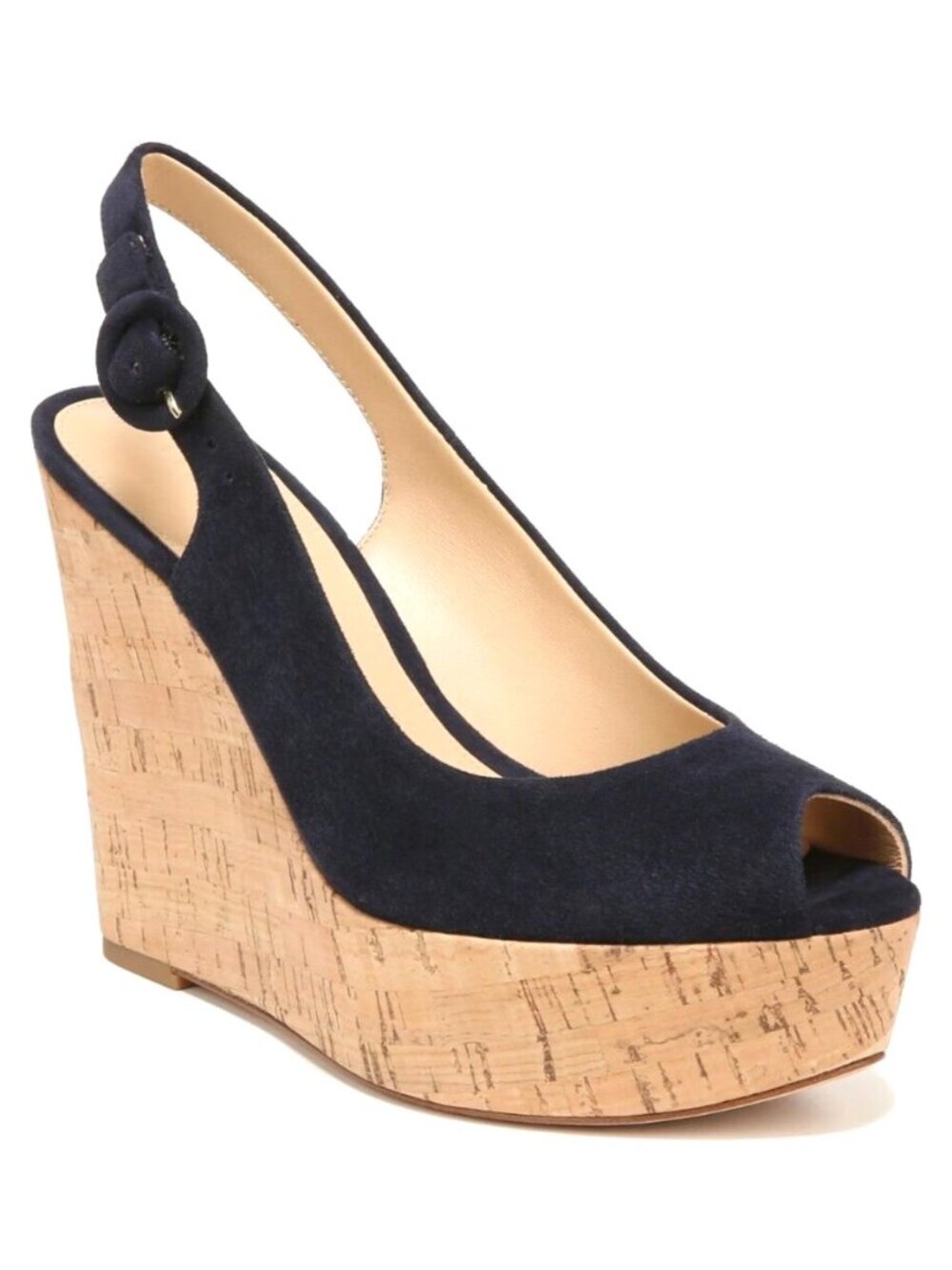 Veronica Beard Dali Peep Toe Womens Suede Platform Wedge Slingback Sandal Size 9